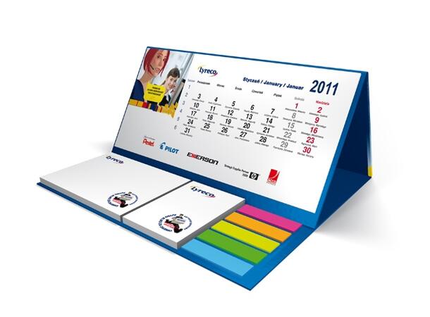Bordkalender Hardback Standard 211x194mm med Sticky Notes og indeksmarkører 